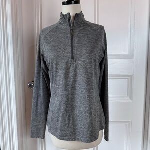 Callaway Women’s Marled Gray Athletic Performance Quarter-Zip Golf Top Medium